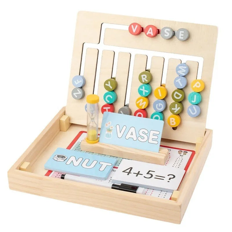 Montessori children's wooden walking digital toy in wood colour for early childhood education