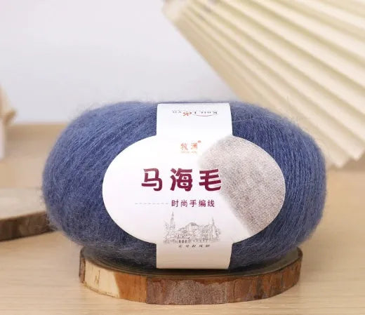 Mohair wool ball for DIY scarf knitting in multiple colour options