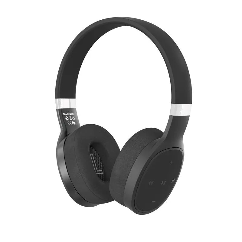 Folding wireless Bluetooth sports headset shown in black, white, grey, and blue colour variations