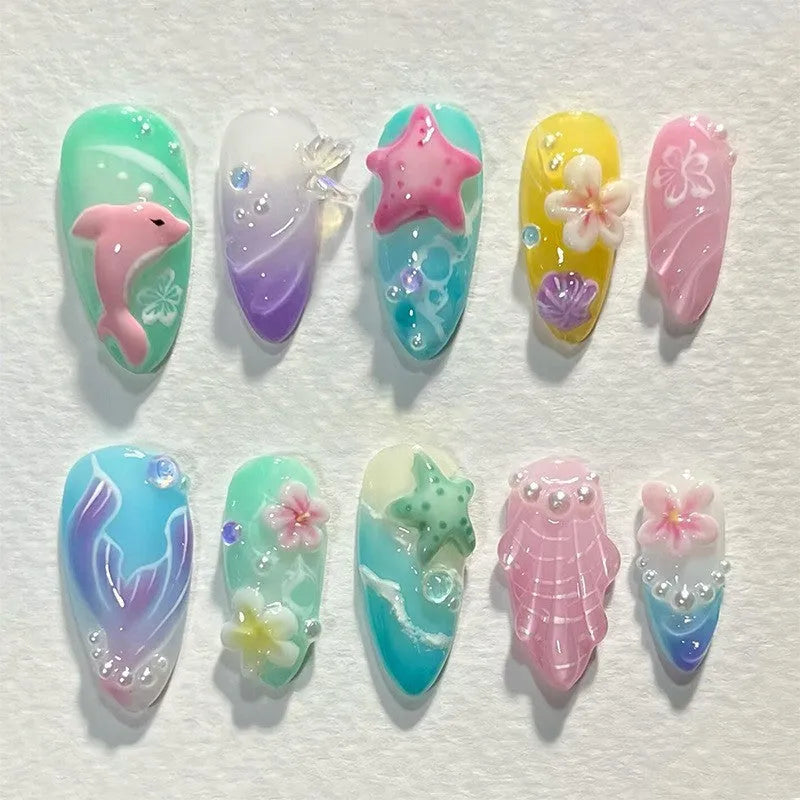 Women's three-dimensional flower butterfly love nail sticker plastic self-adhesive 30 bits per box multiple colours