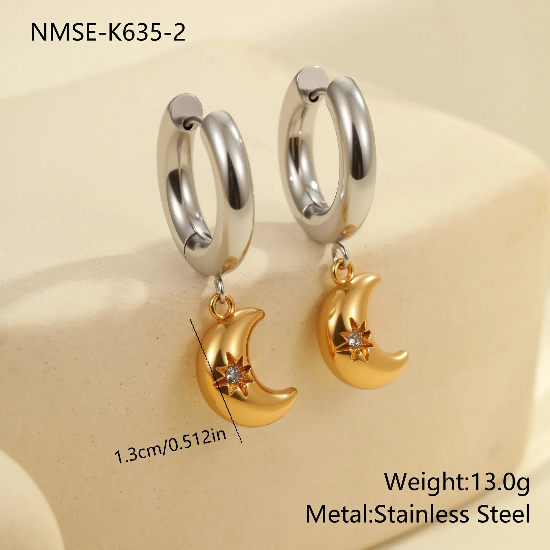 Christmas tree heart earrings in stainless steel with 18K gold electroplating and holiday designs