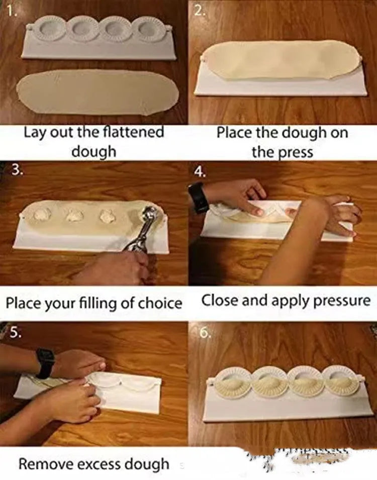 Pure white ABS plastic dumpling maker on a kitchen counter, compact design, modern simple style