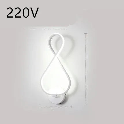 Nordic minimalist LED wall lamp in black or white with silicone shade for bedroom bedside lighting