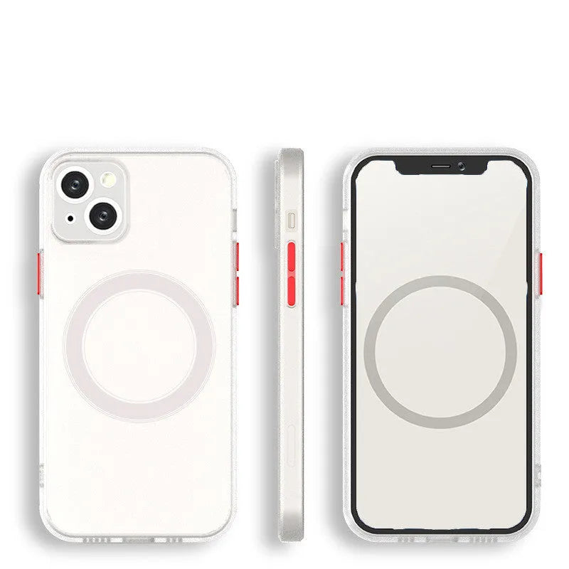 Magnetic mobile phone case protective cover for iPhone in PC TPU material, black