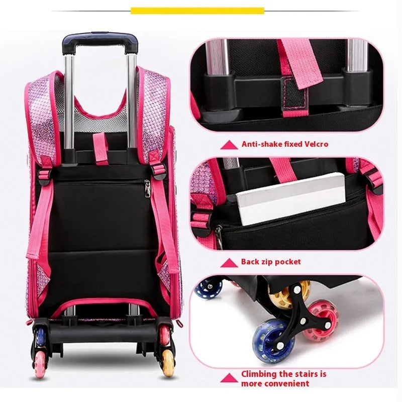 Transparent pet trolley bag with folding design and shoulder strap for small dogs