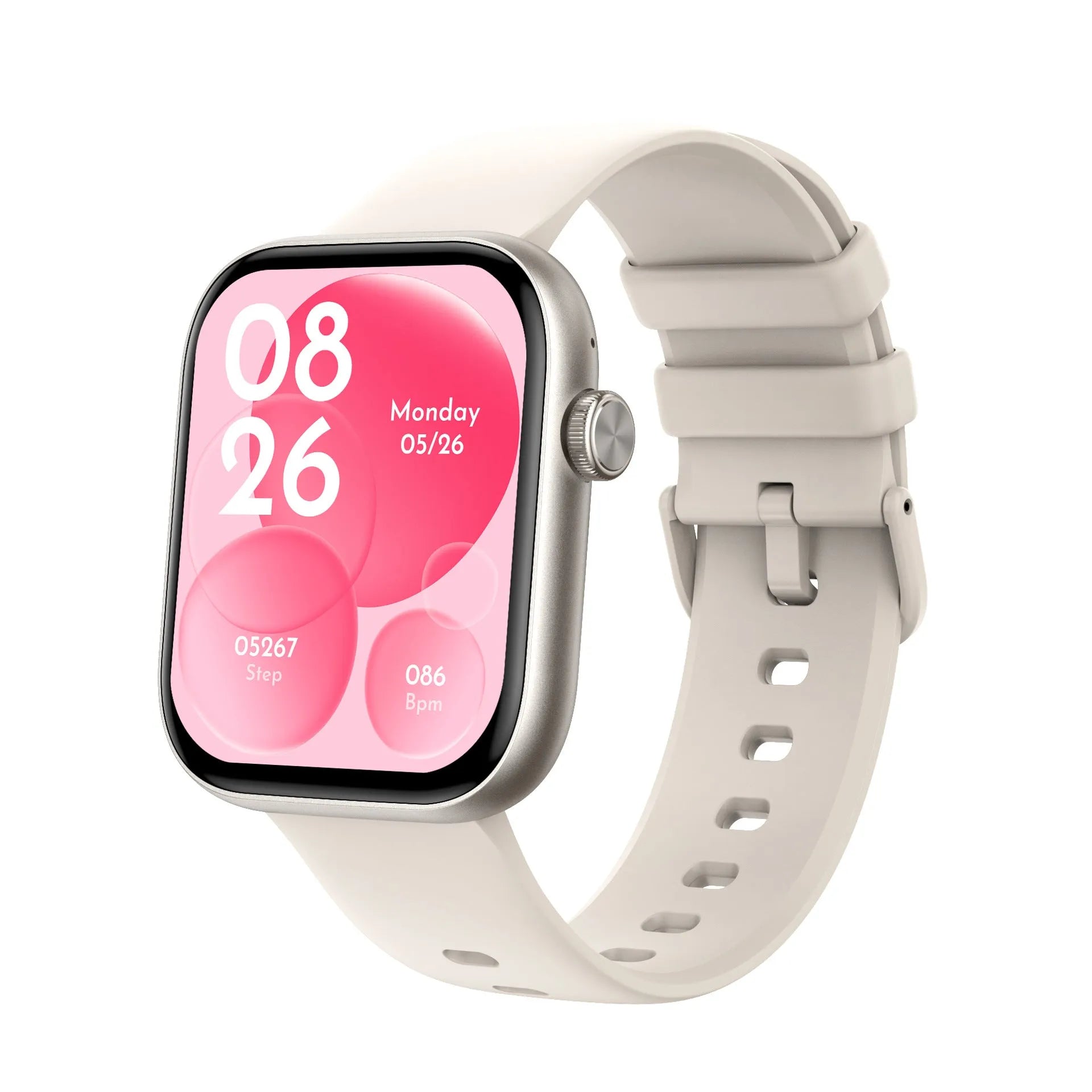 New P89 smart watch with full touch screen, Bluetooth calling, and health monitoring features on display