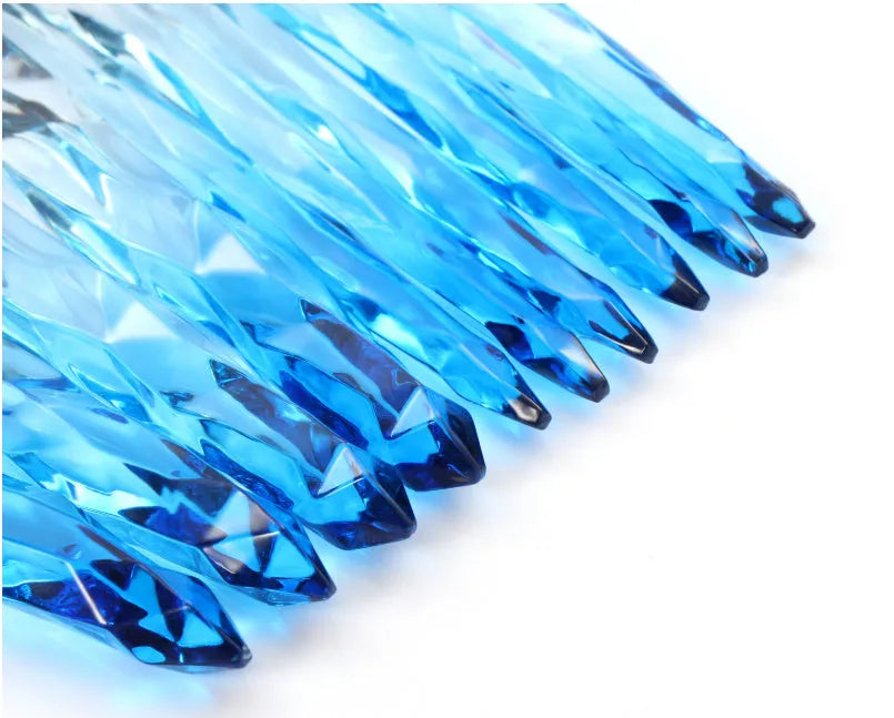 10 clear crystal diamond shank foundation brushes with artificial fibre bristles in four colour options