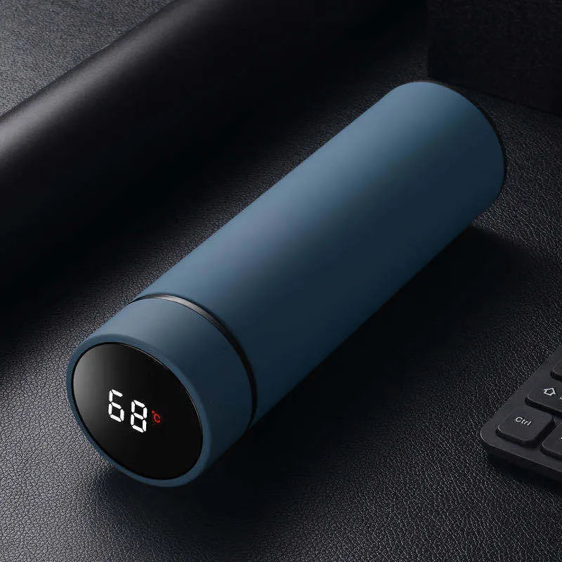 450ml stainless steel vacuum insulated water bottle in black, red, gold, or blue colour