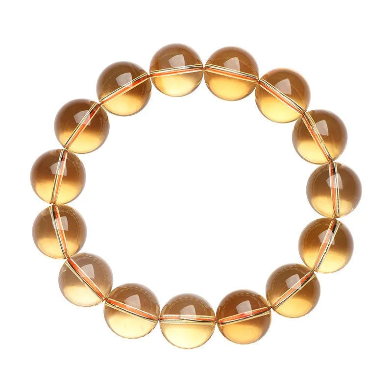 Natural citrine scattered beads ball bracelet in polished 7A or 6A grade, showing original design.