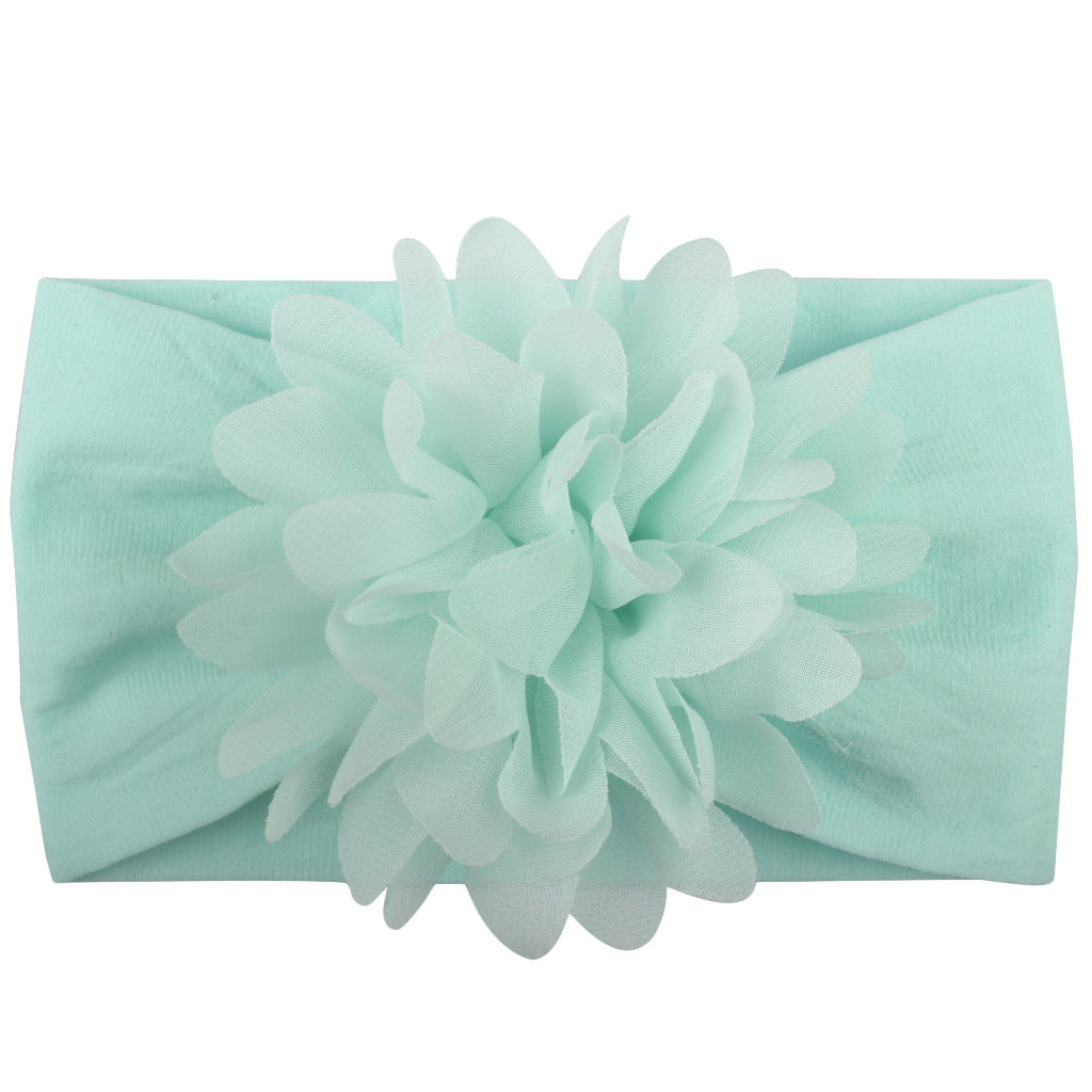 Sweet Chiffon Flower Baby Hairband - Super Soft, No-Mark Nylon Headdress for Princess Girls, 0-36 Months