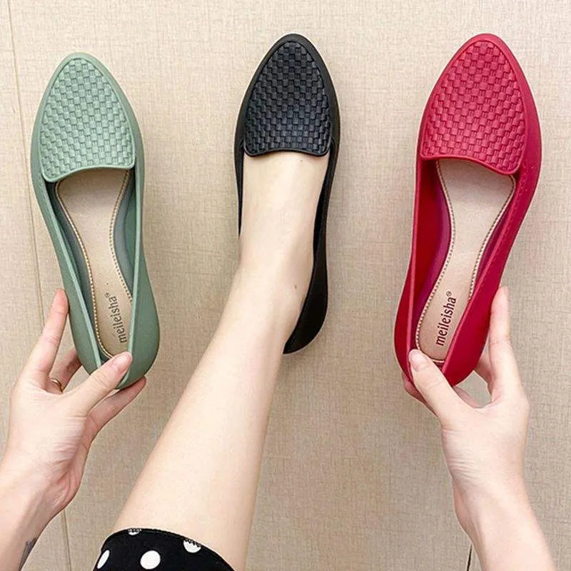 Baotou women's summer outdoor anti-slip flat crystal slip-on sandals with PVC upper, low heel, available in several colours