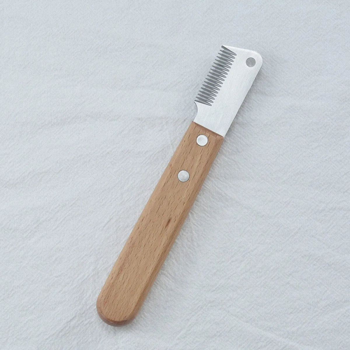 Wood-handle dog stripping comb grooming tool for removing floating hair from pets