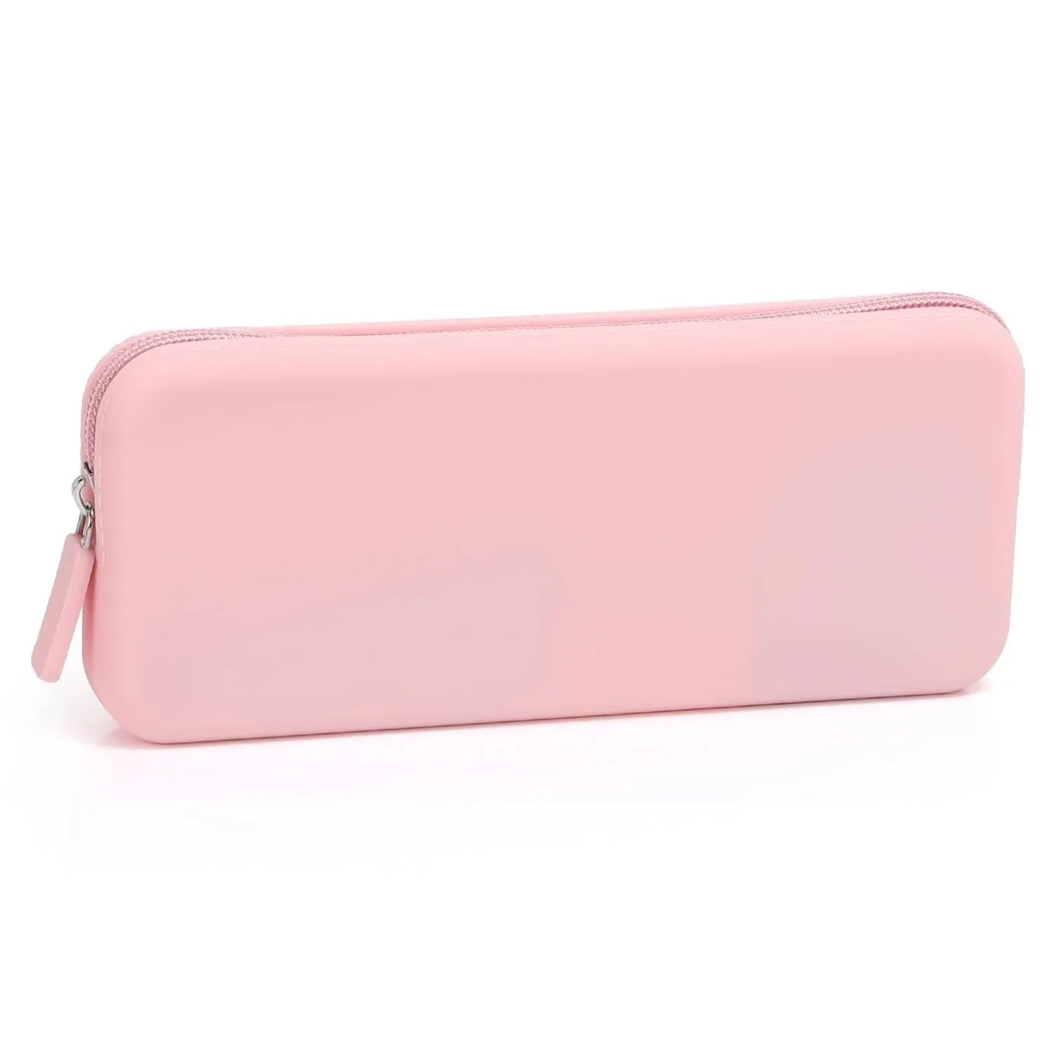Silicone dustproof travel makeup brush storage bag in assorted colours showing 20cm by 8cm size