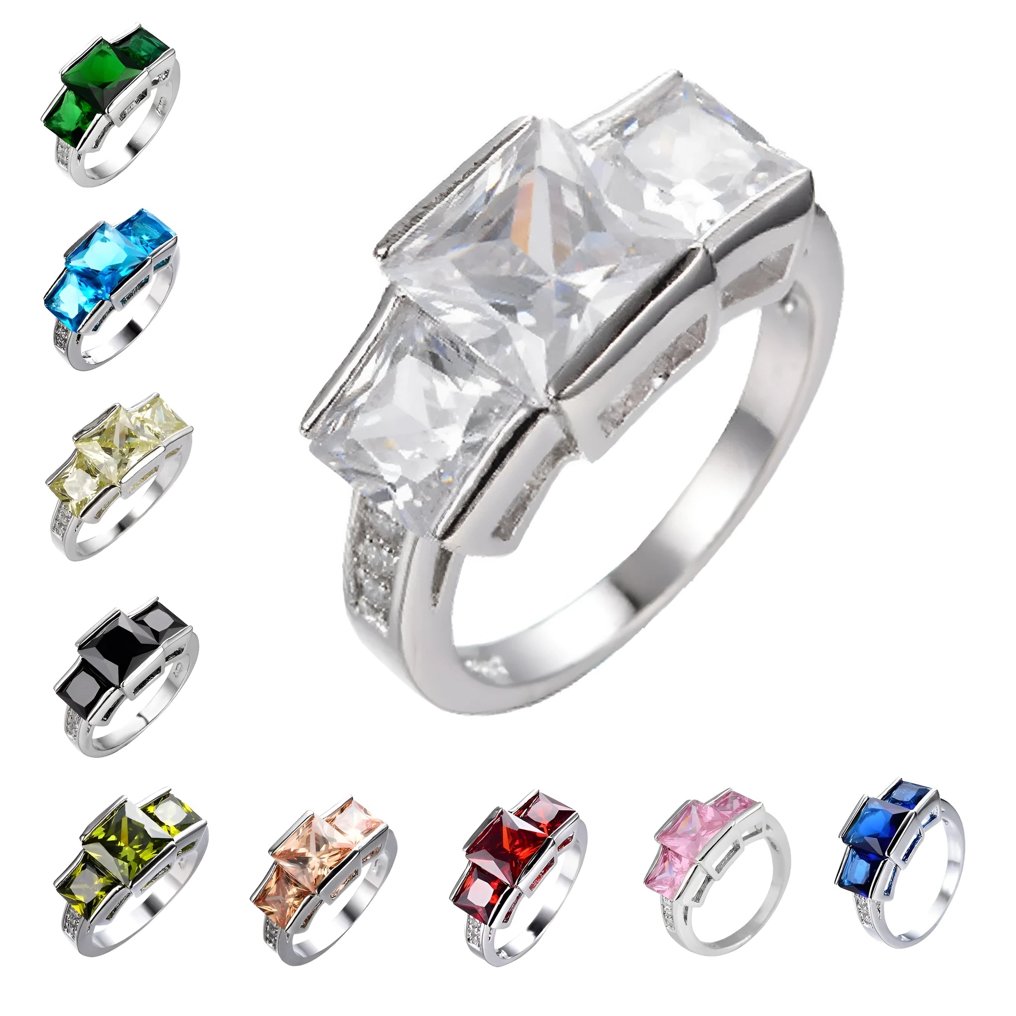 Women's copper electroplated colourful ring in geometric rainbow metal design, multiple colour options