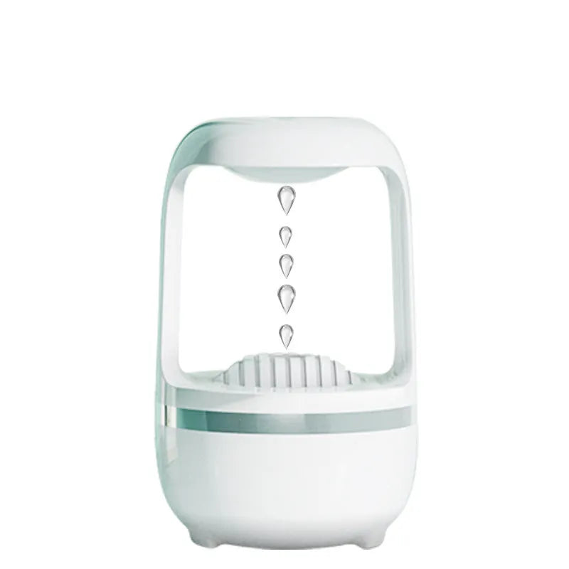 Anti gravity water drop humidifier with 500ml capacity and USB power in black or white colour