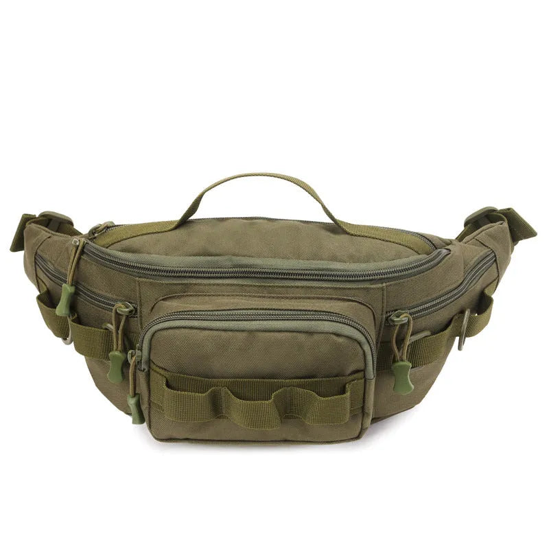 New waist bag men's multi-functional crossbody waterproof backpack outdoor sports solid colour polyester