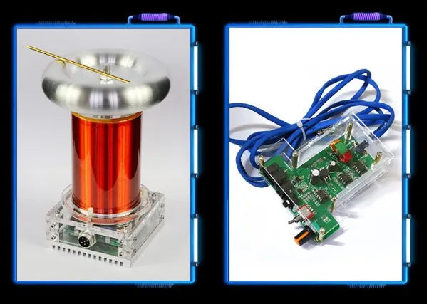 SSTC music Tesla coil driver board unit with connections for power, audio, and controller.