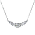 925 silver zircon inlaid women's necklace in platinum colour on white background