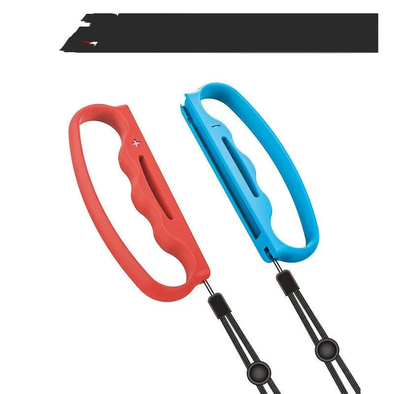 Nintendo Switch Joy-Con controller grips with hand rope straps in black, blue red, or blue green colours