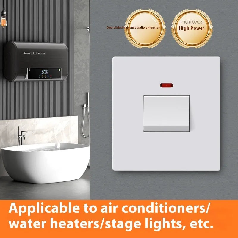 Industrial water heater air conditioner switch with indicator light panel in gold, grey, or white