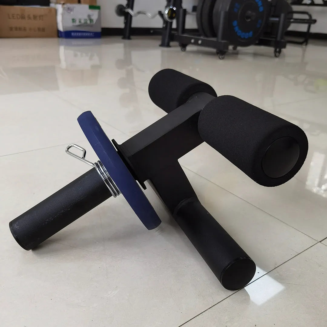 Black steel plate inner calf muscle trainer on floor with compact 36x21.5x38.5cm dimensions