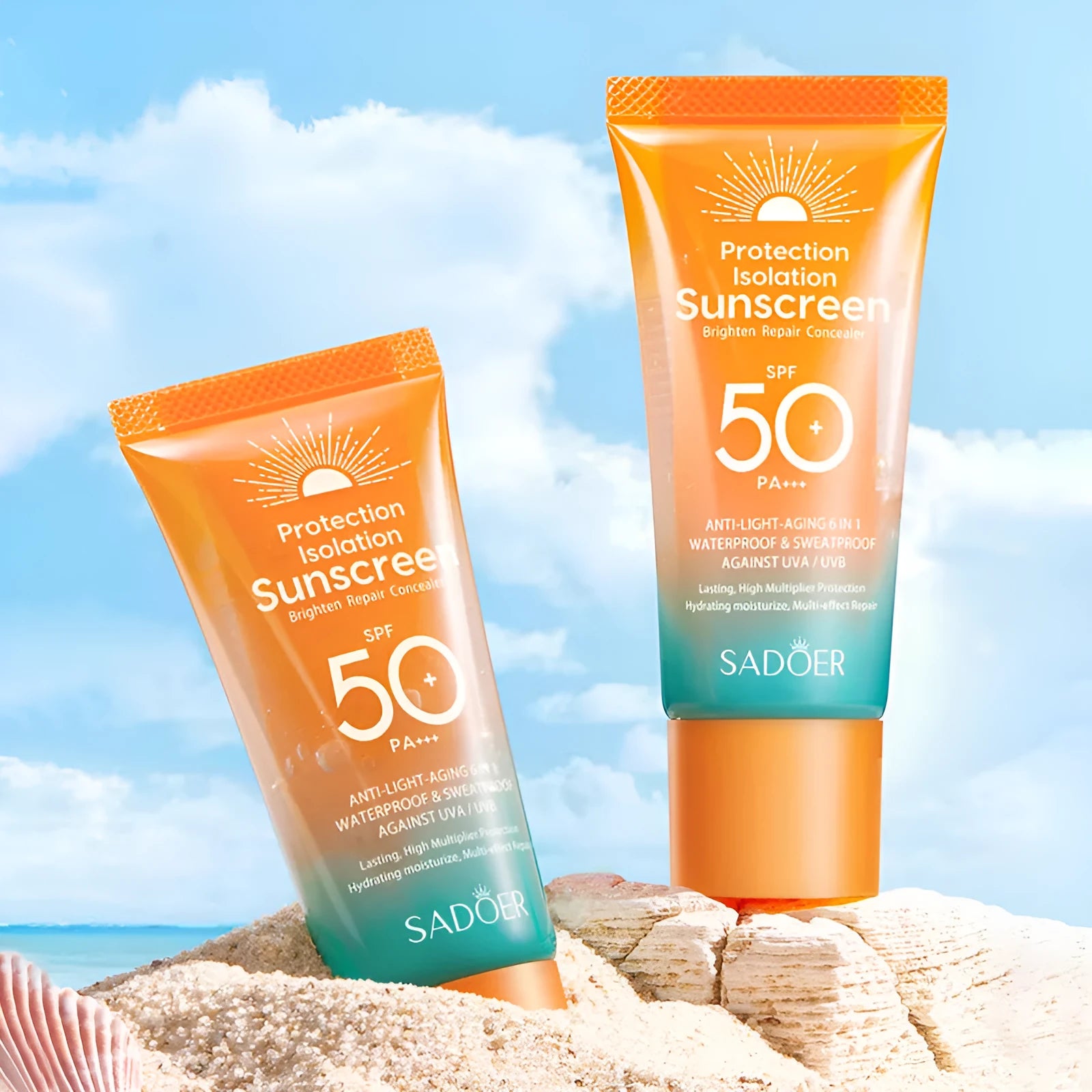 Double tube multi-effect repair isolation sunscreen 50g for all skin types