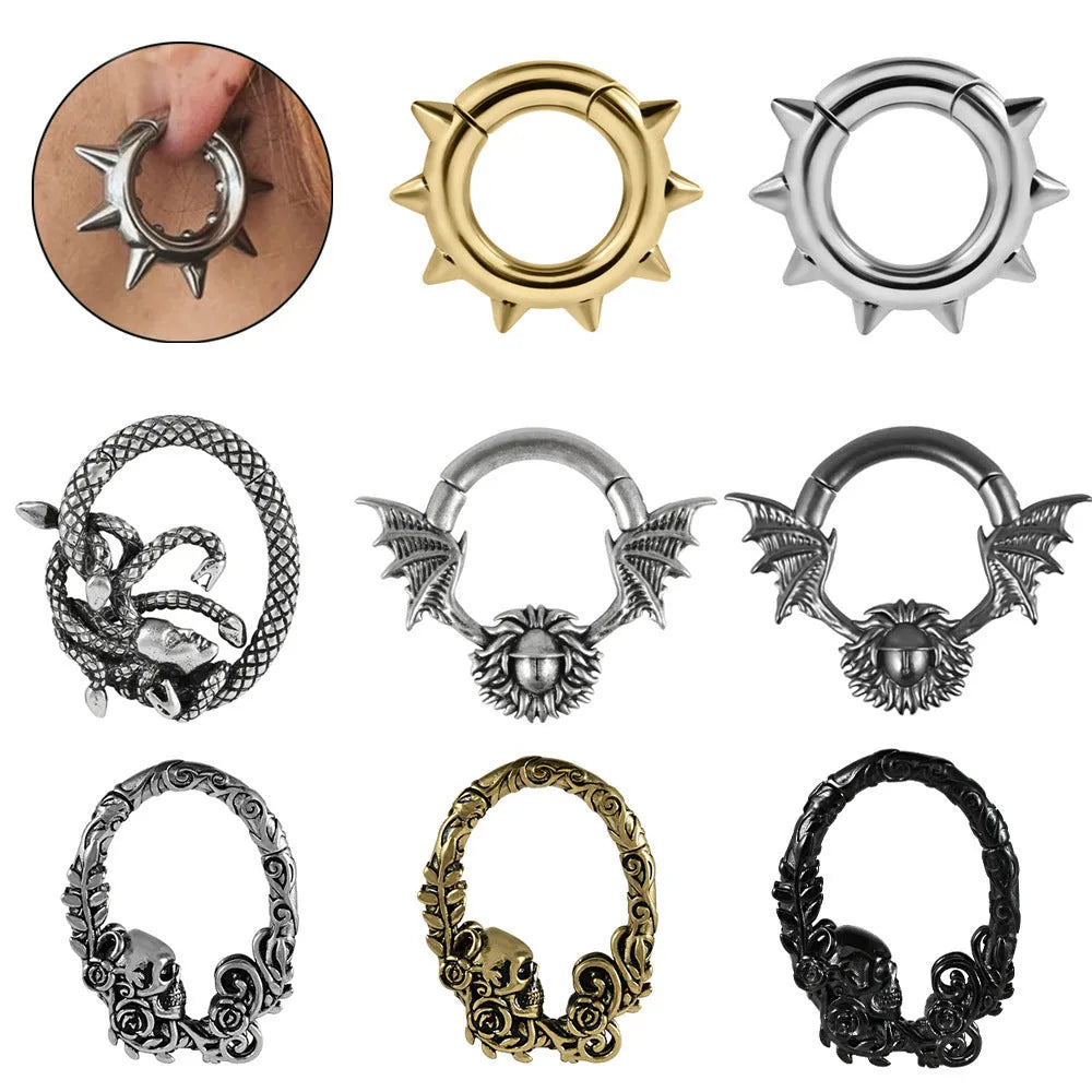 Copper cone round magnet ear extenders showing geometric shape and magnetic fastening in one of eight colour finish options