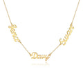 Custom name necklace stainless steel with titanium steel pendant engraved with two names gold finish