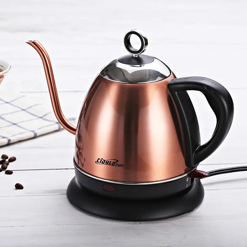 Automatic constant temperature stainless steel kettle with touch controls in gold colour