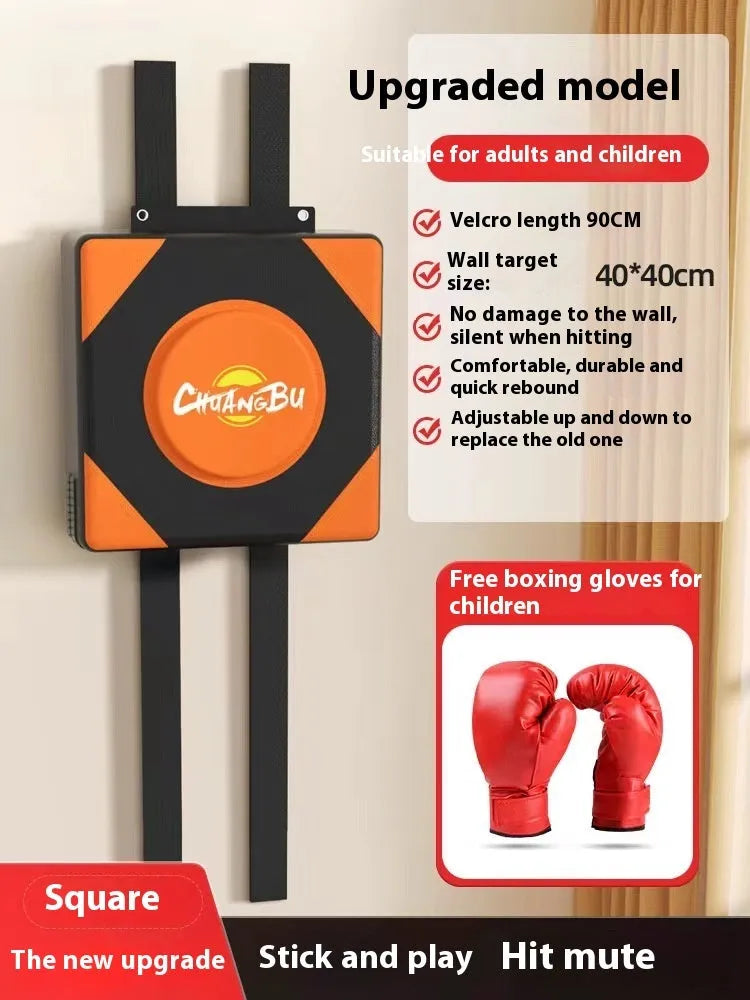 Wall-mounted boxing training target in PU leather with hanging hardware