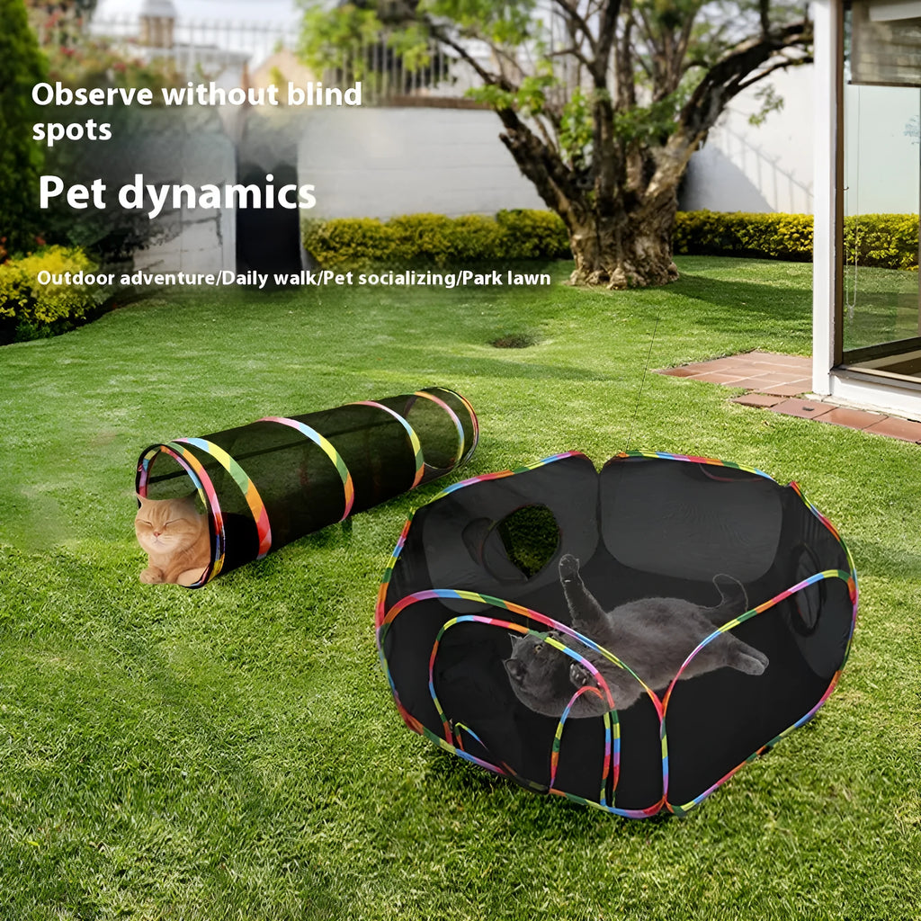 Foldable mesh cat cage showing hexagonal, square, tent, tee and long straight style options