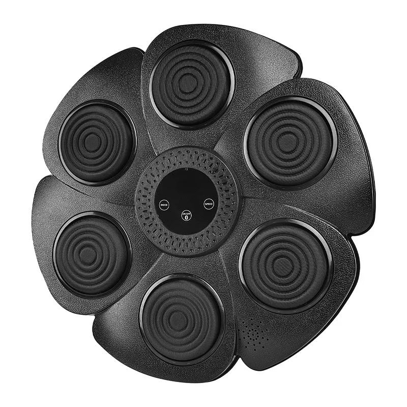 Black smart music boxing machine wall target with LED lights and Bluetooth connectivity