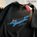 Plus size straight cut cotton T-shirt in black colour with regular short sleeves for casual wear
