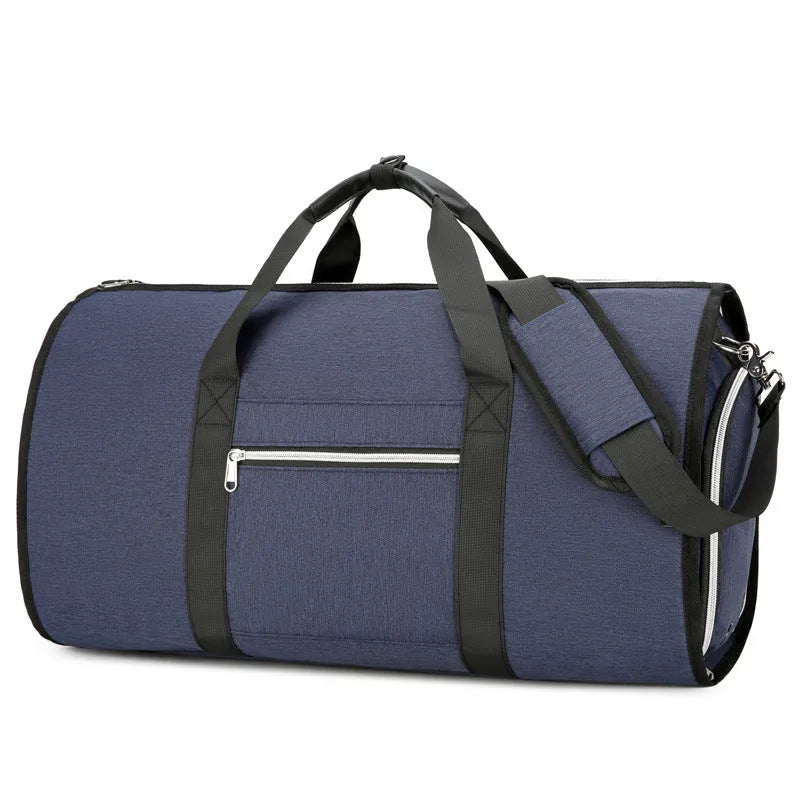 Oxford cloth sports bag in grey with dry wet separation compartments and waterproof lining