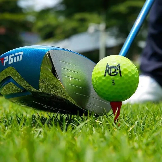 Golf Color Game Ball two-layer practice ball in orange, yellow, green, and rose colours, 42.6mm diameter