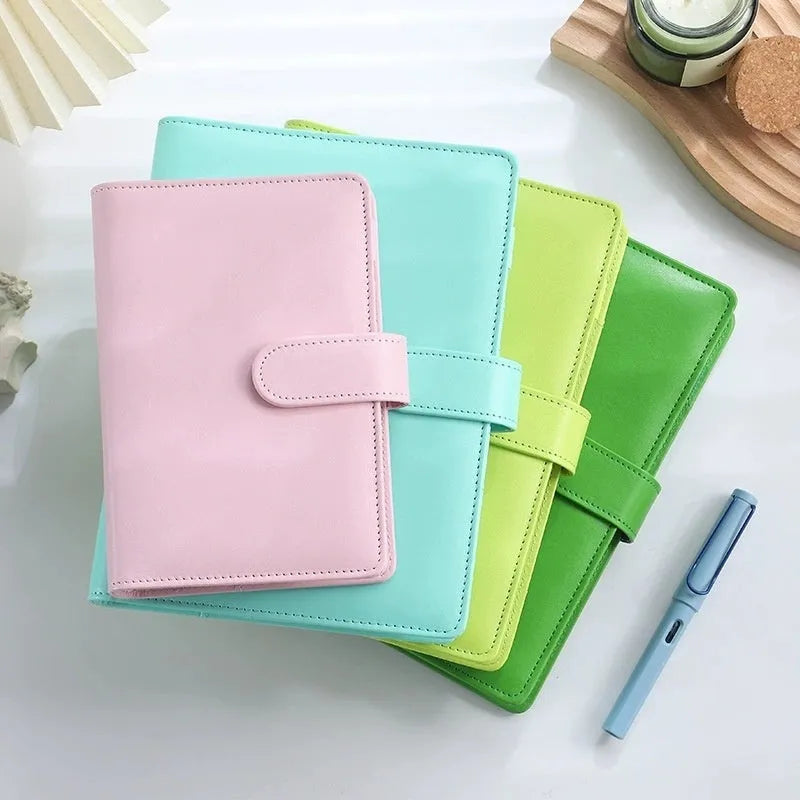 A5 PU leather zipper notebook shell in multiple colour options showing full-length zipper closure