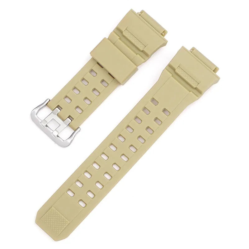 Camouflage pattern TPU watch strap with silver buckle measuring 12+7cm length