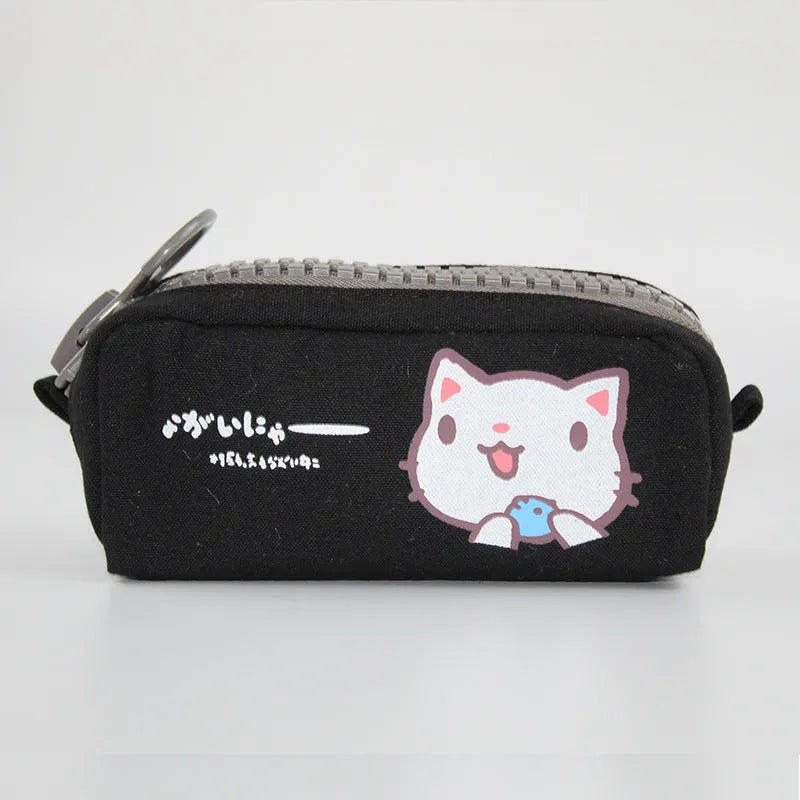 Creative Simple Cute Corner Animal Pencil Case in leather, 16 colour options including Black Cat, Blue, and Fruit Watermelon