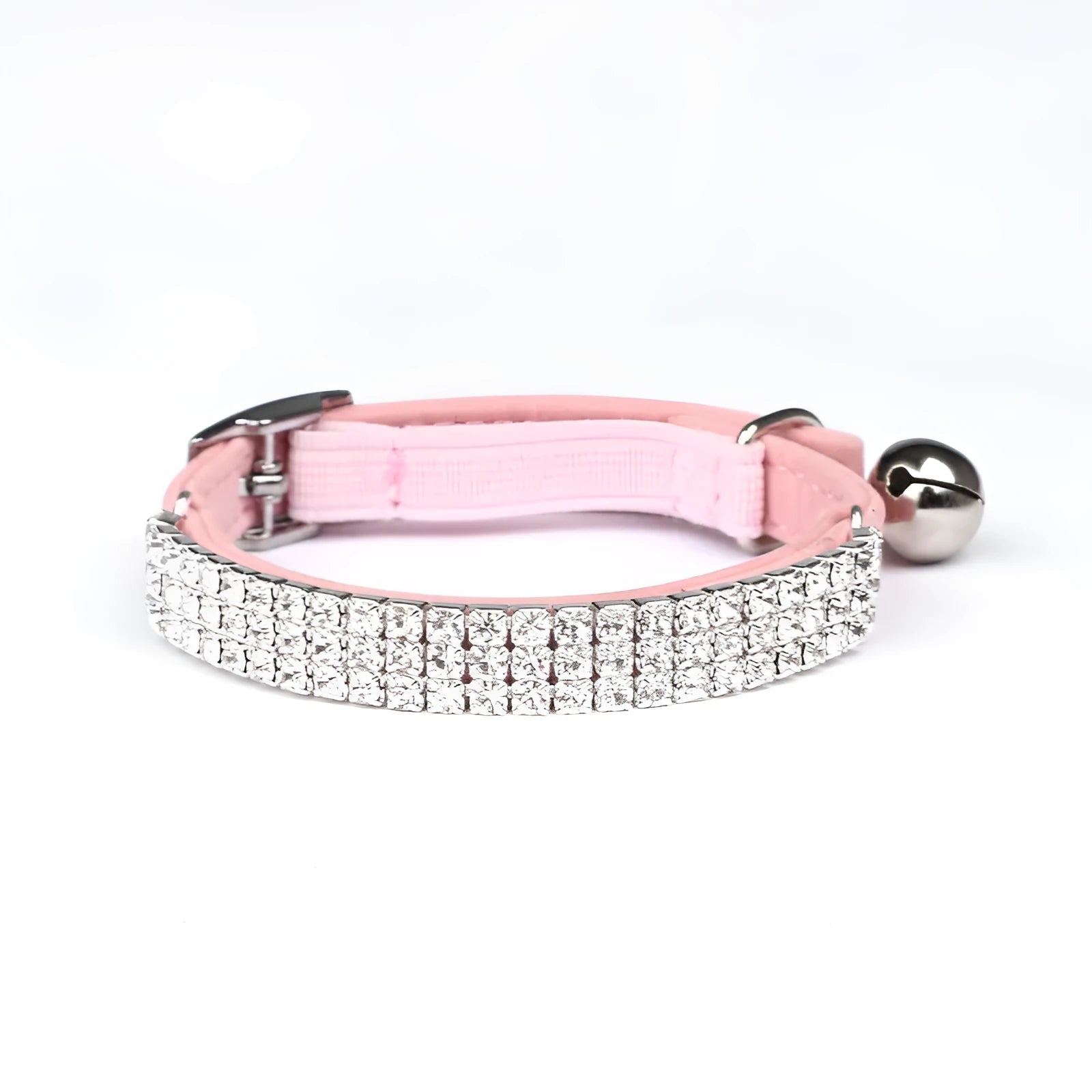 Rhinestone decorated velvet cat collar with adjustable sizing in multiple colour options