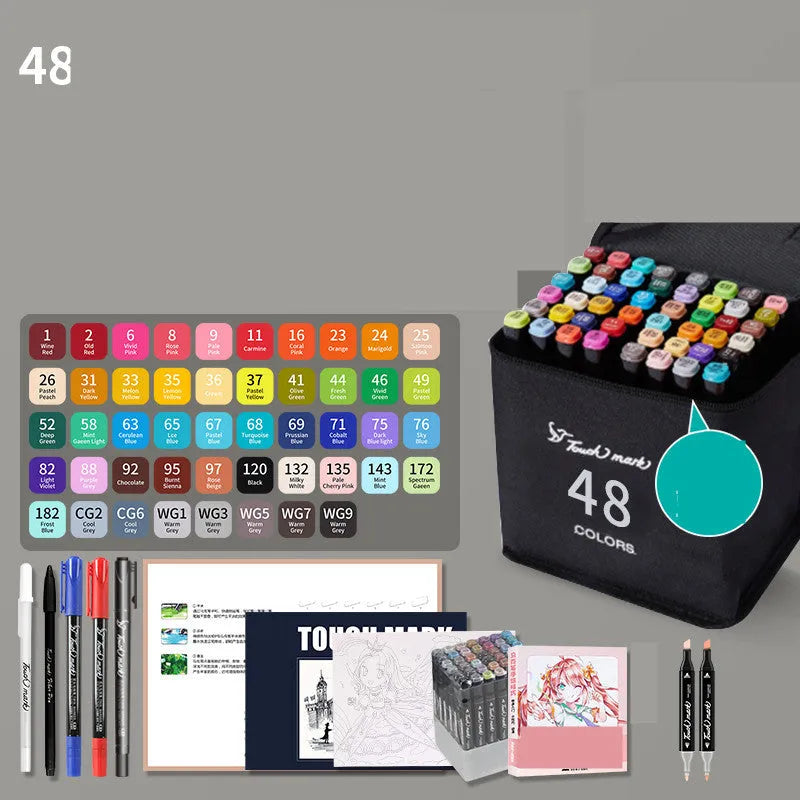 Watercolour pen set for children with 24 colours in a pencil bag, flower design