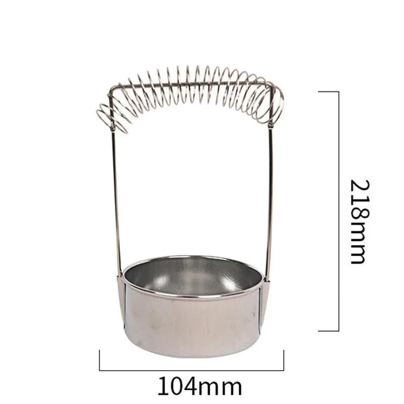 Stainless steel oil painting pen washer with spring brush holder and leaking plug, silver colour