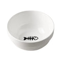 Ceramic cat bowl with iron stand in cat footprints or fishbone pattern design