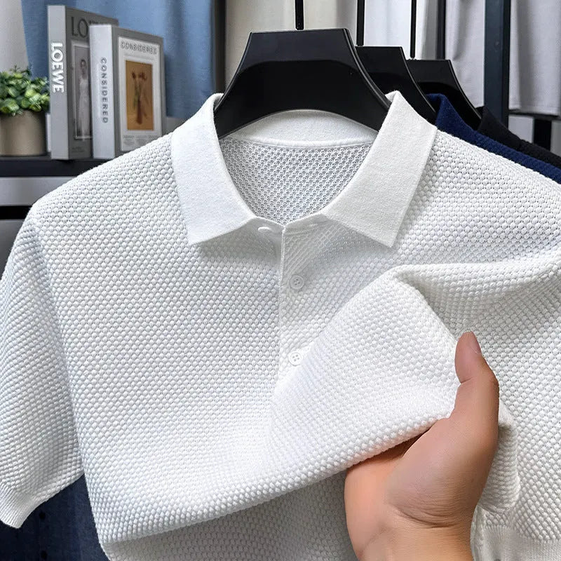 Men's loose fit cotton short sleeve pullover sweater in various colours and sizes