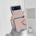 Samsung Z Flip transparent foldable mirror phone case in gold with TPU PC drop-resistant back cover
