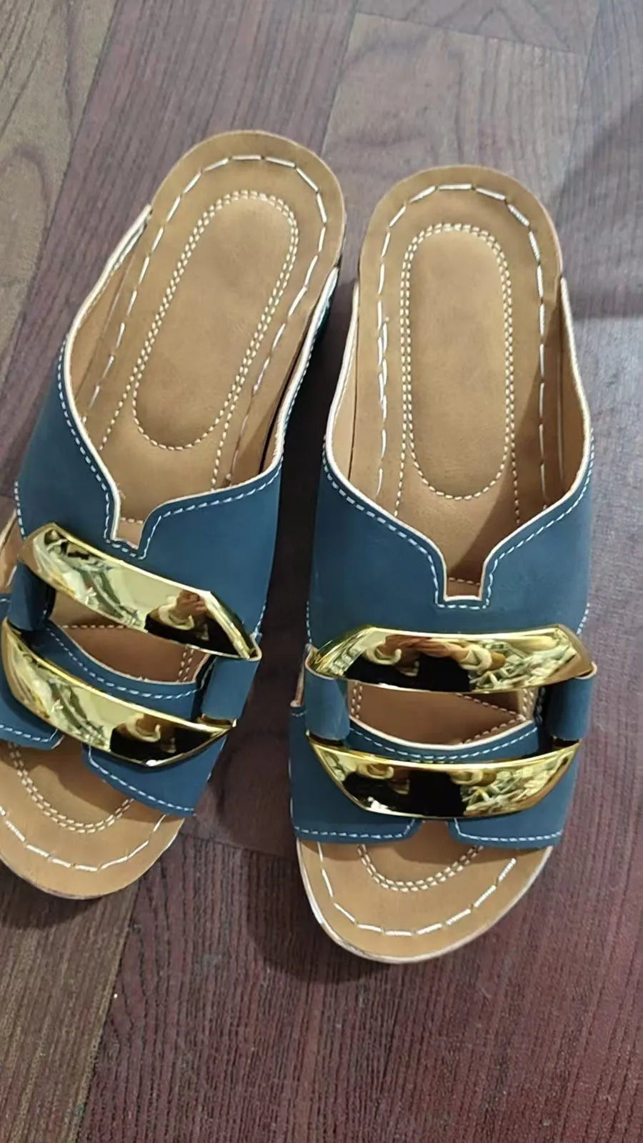 Roman style platform sandals in white, black, khaki, and sea blue colours on a rubber sole