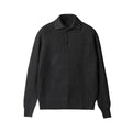 Men's thickened warm base sweater with stand collar in apricot colour, long sleeves, knit fabric