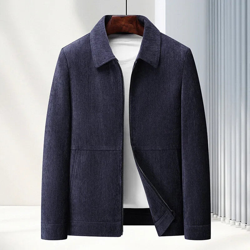 Men's slim-fit lapel casual coat jacket in polyvinyl alcohol fabric, available in four colours with Asian sizing options