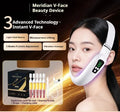 Home-use facial lifting massager with microcurrent, LED lights, and 9 energy levels in plastic shell