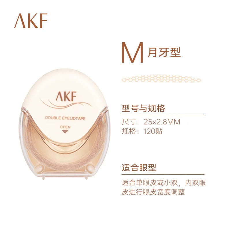 Invisible lace double eyelid stickers in three shades creating natural-looking creases