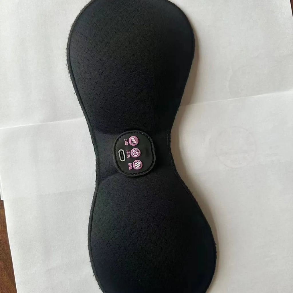 Black electric massage chest stickers with 3-key English control liner for vibration therapy
